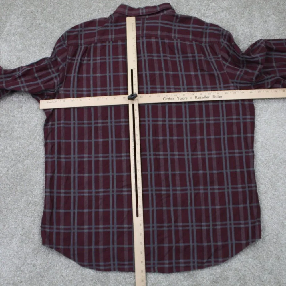 Banana Republic Luxe Flannel Shirt Adult XL Red Camden Fit‎ Cotton L/S Button Up